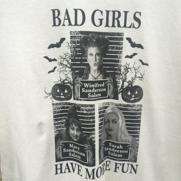 Halloween Graphic Tee Bad Girls Sanderson Sisters Natural Large Mug Shots - Picture 2 of 9